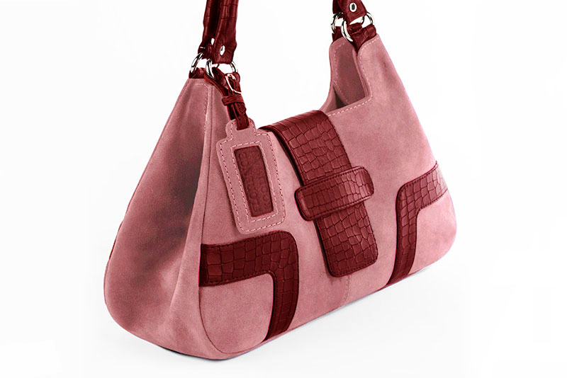 Handcrafted women's luxurious elegant handbag in premium dusty rose pink and burgundy red leather. Perfect for elevated everyday style.   
                Choose from our luxurious collections of leather and fabric to perfectly match your handbags to your outfits.